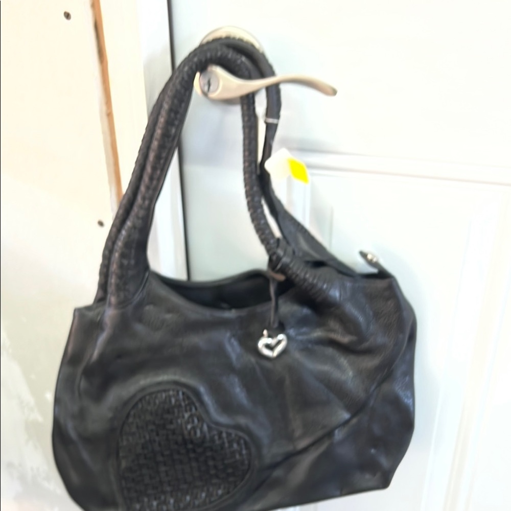 Brighton Black Shoulder Bag with Heart Detail